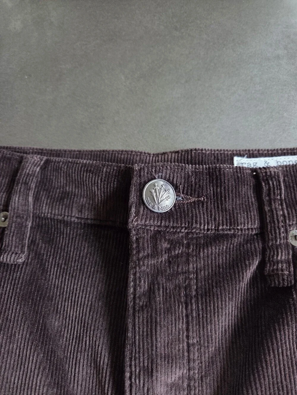 Rag & Bone Brown Andi Ankle Wide Leg Corduroy Pants Size 28 NWT Academia